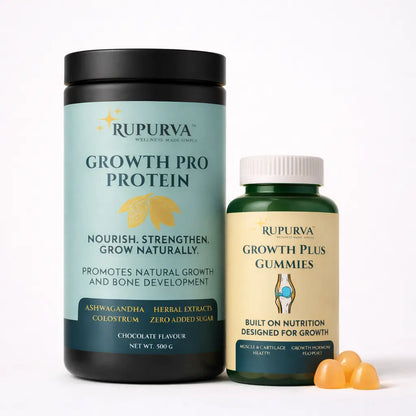 Two Rupurva health product bottles on a white background