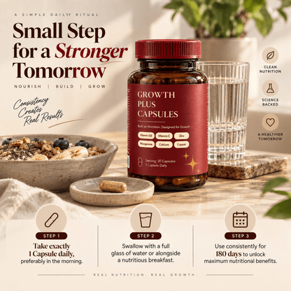 Growth Plus Capsules | Daily Essential Capsules | Vitamins & Mineral - Rupurva | Wellness made Simple