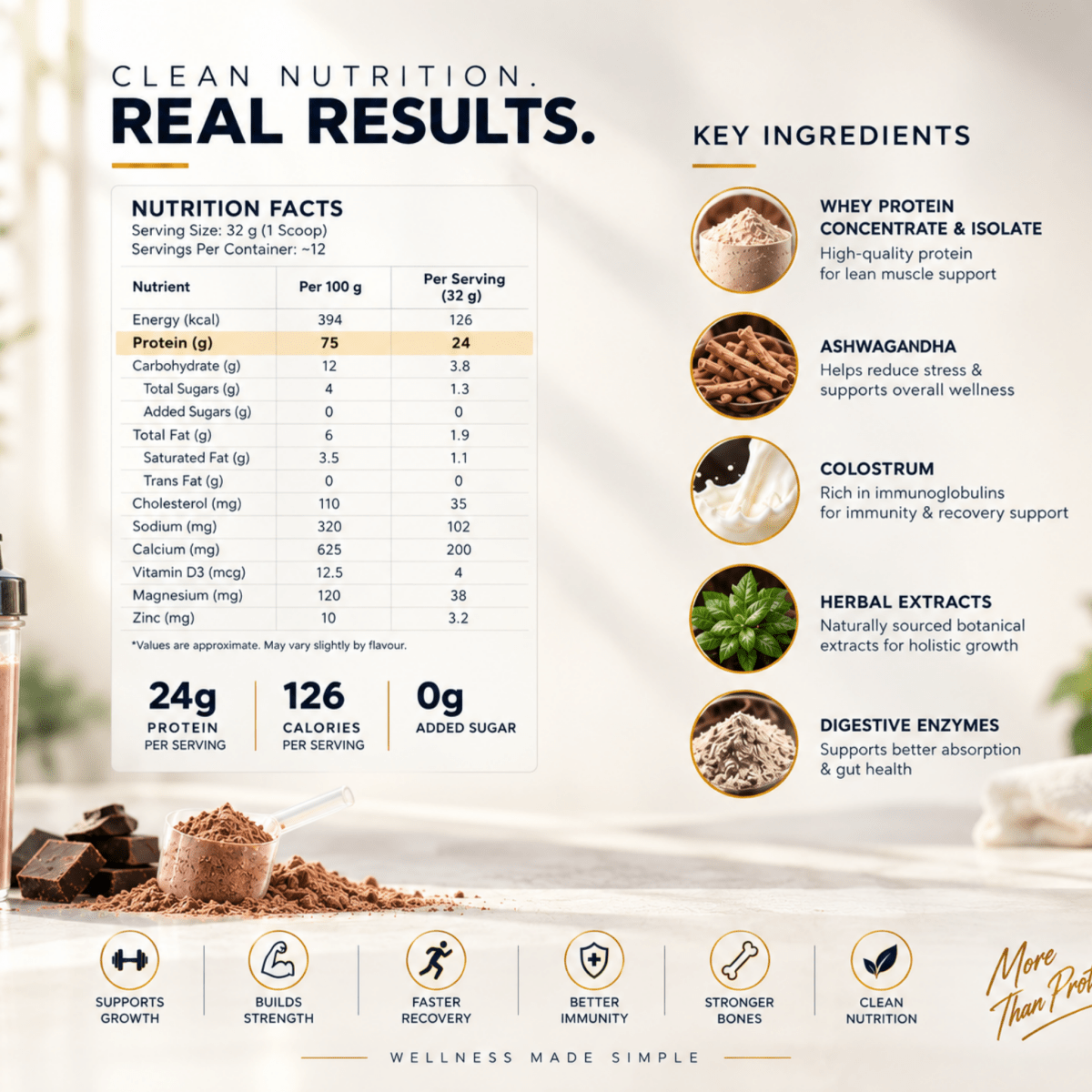 Growth Pro Protein | Premium Nutrition Formula - Rupurva | Wellness made Simple
